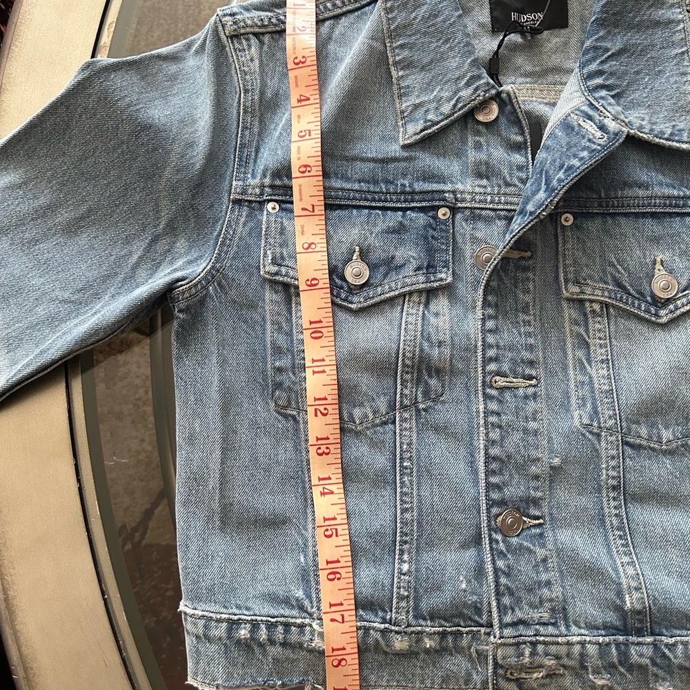 NWT Hudson Distress Cropped Trucker Jean Jacket - Picture 10 of 12